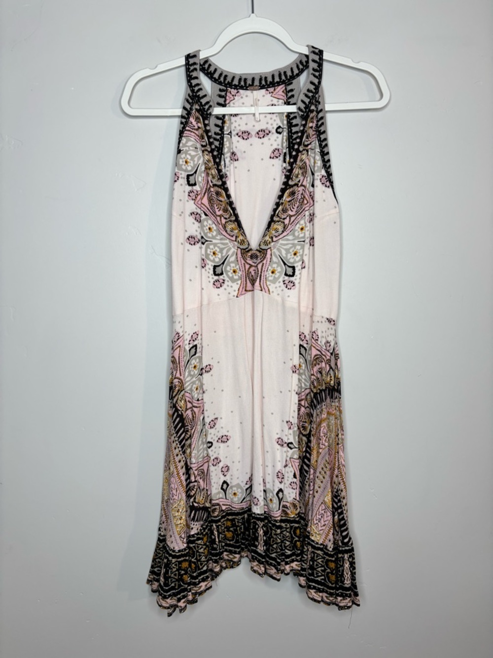 FREE PEOPLE STEAL THE SUN IVORY PRINTED TUNIC DRESS Size Large - Picture 3 of 9